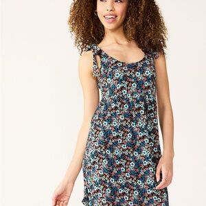 SO Floral Mini Dress - Black and Blue